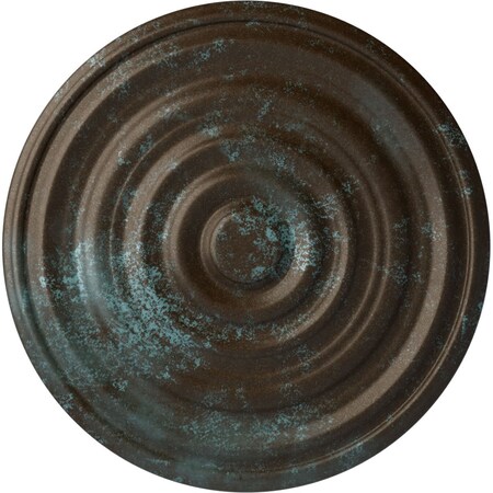 Ekena Millwork Carton Ceiling Medallion (For Canopies up to 3 3/4"), 17 3/4"OD x 1 3/8"P, Bronze Blue Patina CM18CABBS